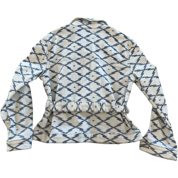 Witchery denim trench-style jacket. White and blue. 10 - Picture 2 of 4